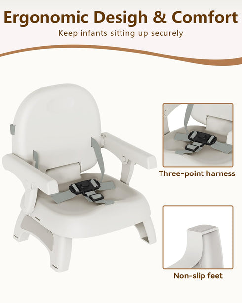 3-in-1 618M 30 lbs), Booster Seat for Kitchen Chair, Foldable & Portable Booster Seat with Tray, Extra Dishwasher-Safe