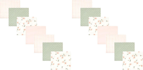 Hudson Baby Unisex Baby Cotton Flannel Receiving Blankets Bundle, Pink Dainty Floral,