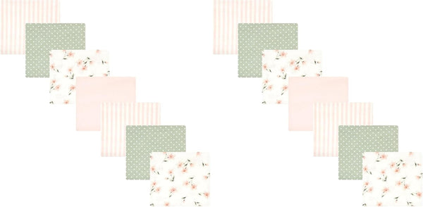 Hudson Baby Unisex Baby Cotton Flannel Receiving Blankets Bundle, Pink Dainty Floral,