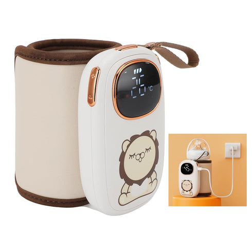 Hamwesh Portable Bottle Warmer, Fast Heating Rechargeable Milk Warmer, Constant Temperature Sleeve with Night Light