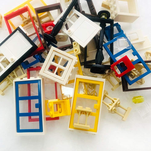 82 Piece Windows, Doors & Fences Building Block Toy Set - Compatible with Major Brands, Children Gifts