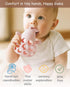 Baby Teething Toy Silicone Teether for Infants, Pear-Shaped Design with Easy-Grip Hole and Nipple-Shaped Ends for Gum