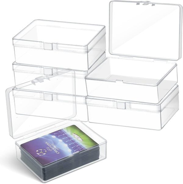 6 Pcs Playing Card Boxes - Clear Plastic Card Deck Cases for Trading Card Storage, Compatible with MTG TCG