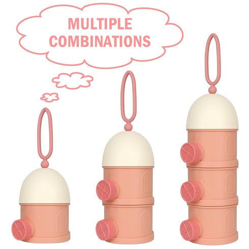 Accmor 3 Formula Dispenser On The Go, Layers Stackable Formula Container to Go, Non-Spill Portable Milk Powder Baby