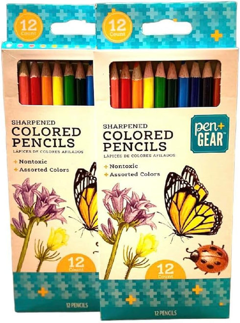 One Set of 12 Sharpened Colored Pencils by Generic