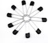 yueton 50pcs Black Plastic Head Baby Safety Pins, Safety Locking Baby Cloth Diaper Pins