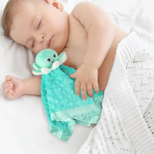 Baby Security Blanket Loveys, Plush Octopus Stuffed Animal Snuggle Toy for Newborn Girls and Boys