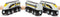 Wooden Bullet Train Set of 2 Modern Engines, 1 Sleek Passenger Car with Magnetic Connectors, Compatible with Major