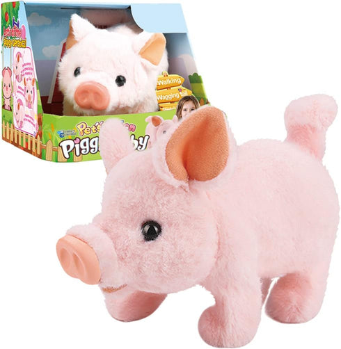 Liberty Imports My Pet Pig, Electronic Plush Piggy Toy Piglet that Walks,