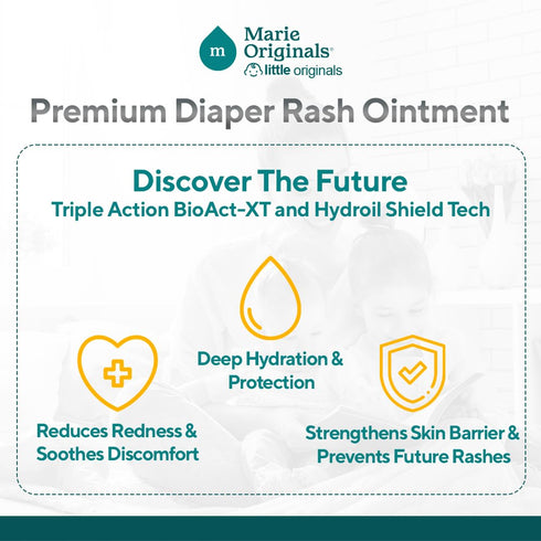 8 oz Marie Originals Premium Diaper Rash Ointment - Triple Action Diaper Rash Cream for Baby - Soothes and Moisturizes