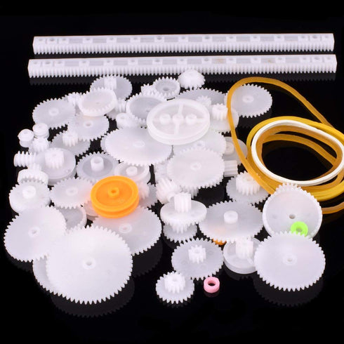 Set, 75Pcs QY12 Plastic Gear Single Double Reduction Gear Worm Gear for DIY Car Robot