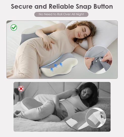 Pregnancy Pillows for Sleeping, Memory Foam Maternity Pillow Support for Back Belly HIPS, Adjustable Travel Wedge
