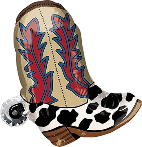1st Birthday Cowboy Boots Howdy Party Balloons, Decoration Supplies for Western Rodeo Theme