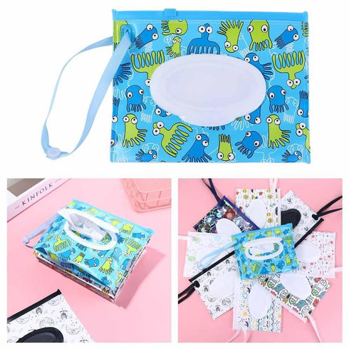 generic Strollers,Backpacks,Travel,Diaper Bag,7.08 5.51 inch(9) Wipes Dispenser Refillable Reusable Wipe Holder Wipe
