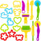 Playdough Tools 20 PCS Set for Kids - Various Shape Playdough Cutters and Rollers, Random Color