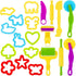 Playdough Tools 20 PCS Set for Kids - Various Shape Playdough Cutters and Rollers, Random Color