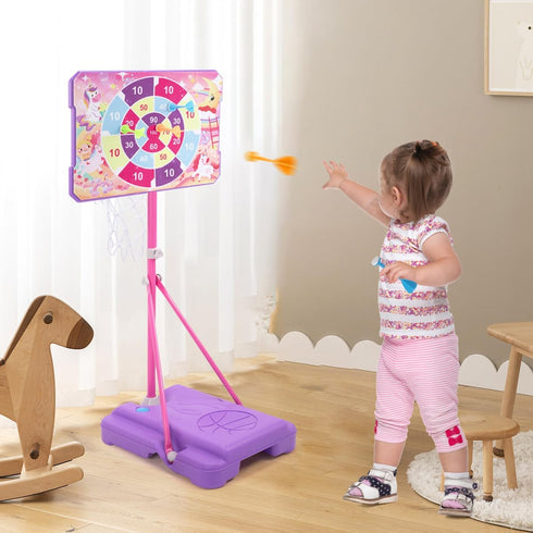 Meland Kids Basketball Hoop, Adjustable Height 3.4ft-6.2ft, Indoor Outdoor Toys for Boys 3-8