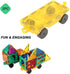 Set 3+ Magnetic Tiles Car Truck Kit Toy with Stronger Magnets, Educational Magnet Cars with Re-Enforced Hitch and Long