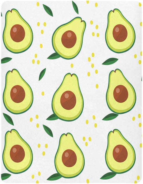 Fitted Crib Sheets for Boys Girls, Soft Breathable Comfortable Cartoon Avocado Baby