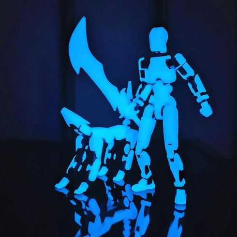 masijssa 13 T13 3D Set Dummy 13 Titan Action Figures (Grow in The Dark Blue) Action Figure Already Assembled Robot Nova