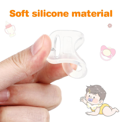 FENICAL 10 Pieces Silicone Adapter Rings Baby Holder and Clip MAM-Compatible (Soft &Transparent)