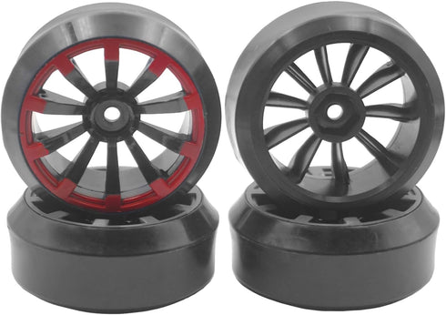 4Pack Vgoohobby RC Drift Wheels and Tires Set, Compatible with Traxxas HSP Tamiya Kyosho 1/10 RC Car