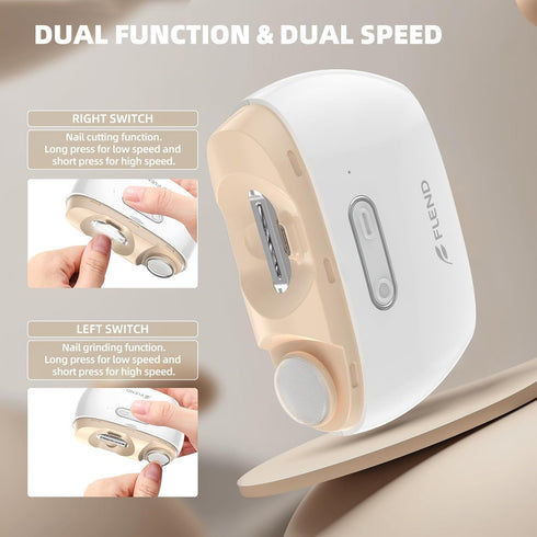 Bubbacare Trimmer 2 Electric Nail Clipper, Electric Nail Suitable for Children, Adults, and Elderly, Automatic Nail