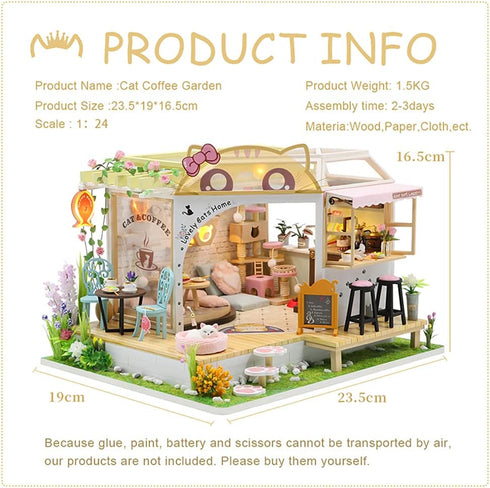 CUTEBEE Dollhouse Miniature with Furniture, DIY Wooden Kit Plus Dust Proof, Creative Room Idea