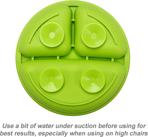 PandaEar Divided Unbreakable Silicone Baby and Toddler Plates - 3 Pack, Non-Slip, Dishwasher and Microwave Safe
