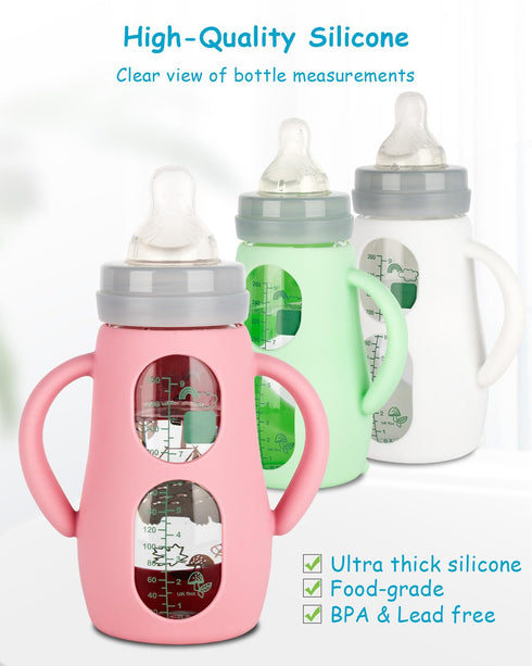 3 Pack 9OZ Silicone Sleeves for MAM Baby Bottles - Anti Breakage Baby Bottle Holder, Compatible with MAM Baby Bottle