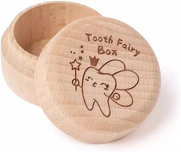 HDSUN Tooth Fairy Box For Boys And Girls,Wooden Tooth Box Cute 3d Tooth