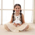 Plush White Polar Bear Stuffed Animal Toy, Soft Cuddly Apricot Lamb for Child (8 Inches)