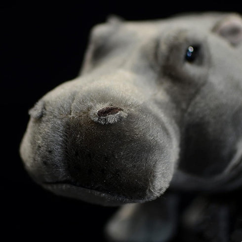 Frankiezhou Home 14 Realistic Hippo Plush Toy - Simulation Standing Hippopotamus Stuffed Animal, Soft Wild Animals