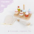 Set, 21 Set 3+ Pillowhale Wooden Cupcake Play Food Pcs Pretend Baking Toys with Interchangeable Toppings & Piping Bag