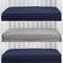 CaSaJa Microfiber 3 Pack Porta Mini Crib Sheets, Soft Breathable Playard Playpen Sheets Set, Navy Gray