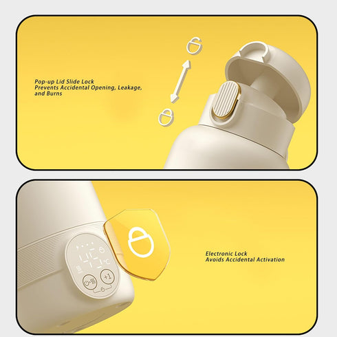 Pssopp Other Household Appliances Warmer, Lid Slide Lock Chargeable Accurate Temperature Control Cordless Portable Milk