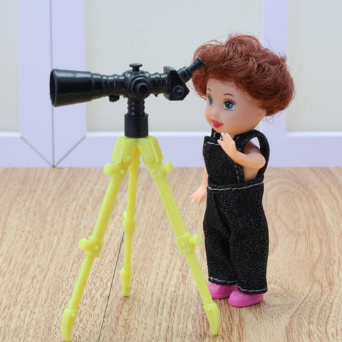 NUOBESTY 12Pcs Miniature Telescopes with Tripod, Dollhouse Mini Telescope Model Toys for Educational Decor (Random