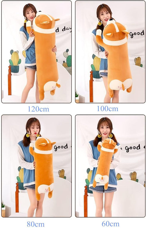 Shiba Inu Plush Pillow Stuffed Animal Dog, Cute Corgi Akita Soft Plush Toy, Comfort Cushion for Girls & Boys