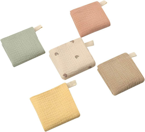 MGBISYI 5 4 Sets Baby Muslin Burp Cloths, Pieces Layer Cotton Baby Wash Cloth, Washcloths Baby Burping Cloth Newborn