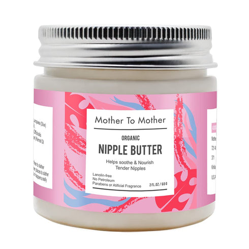 Mother To Mother Organic Nipple Butter Breastfeeding Cream by | Lanolin-Free, Safe for Nursing &