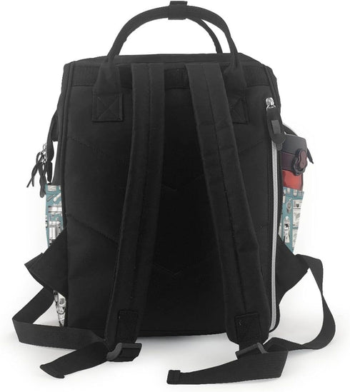 OUSIKA Backpack Daypacks barber shop Print Diaper Bag Multifunction Laptop Travel Large Nappy Bag, Black, One Size