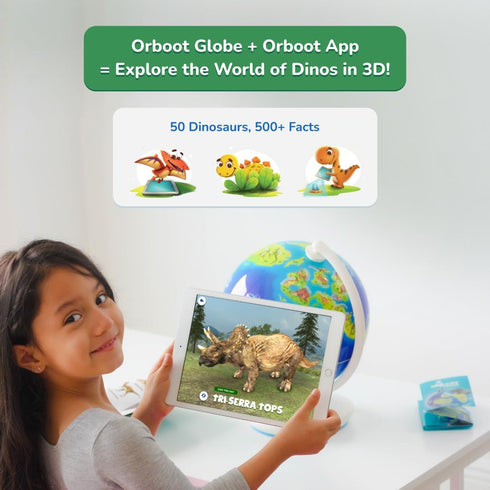 PlayShifu Interactive Dinosaur Toys - Orboot Dinos Globe + App with 50 Dinosaurs and 500+ Facts for Kids 5-7