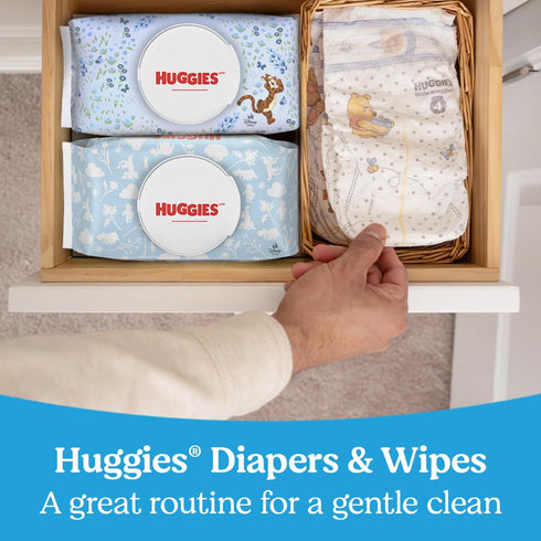 6 Packs (288 Packaging Huggies Natural Care Cucumber, Aloe and Vitamin E Baby Wipes, Hypoallergenic, Scented, Flip-Top
