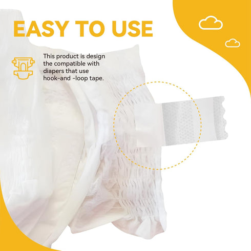 kikoie 2M Hook and Loop Tape for Diaper, Super Soft Hooks Tape with Adhesive, DIY Baby pet Diaper Tape Extender, Infant