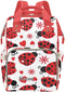 NZOOHY Red Hearts Ladybird Personalized Diaper Bag Backpack with Name,Custom Mommy Bag Nursing