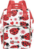 NZOOHY Red Hearts Ladybird Personalized Diaper Bag Backpack with Name,Custom Mommy Bag Nursing