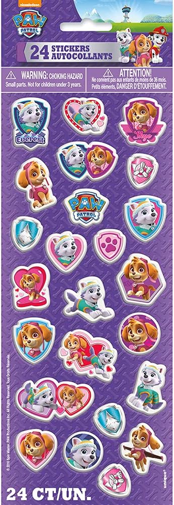Amscan Multicolor Paw Patrol Girl Puffy Sticker Sheet (1 Count) - Fun,