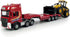 Flatbed Truck Toy with Excavator Loader, Metal Diecast Construction Vehicles 2 in 1 Playset for Boys Kids Gift (Red)