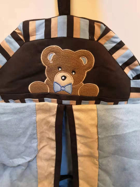 CribMATE Nursery Crib Diaper Stacker for Baby Boy Little Bear Diaper Organizer Hanging Bag