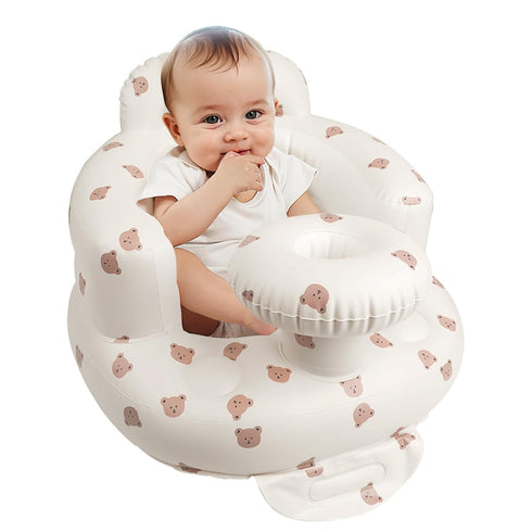 Inflatable Baby Chair with Tray, Blow Up Baby Seat for Infants 3 Months & Up